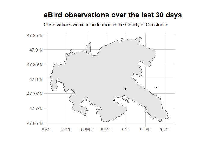 map of raw observations within acircle